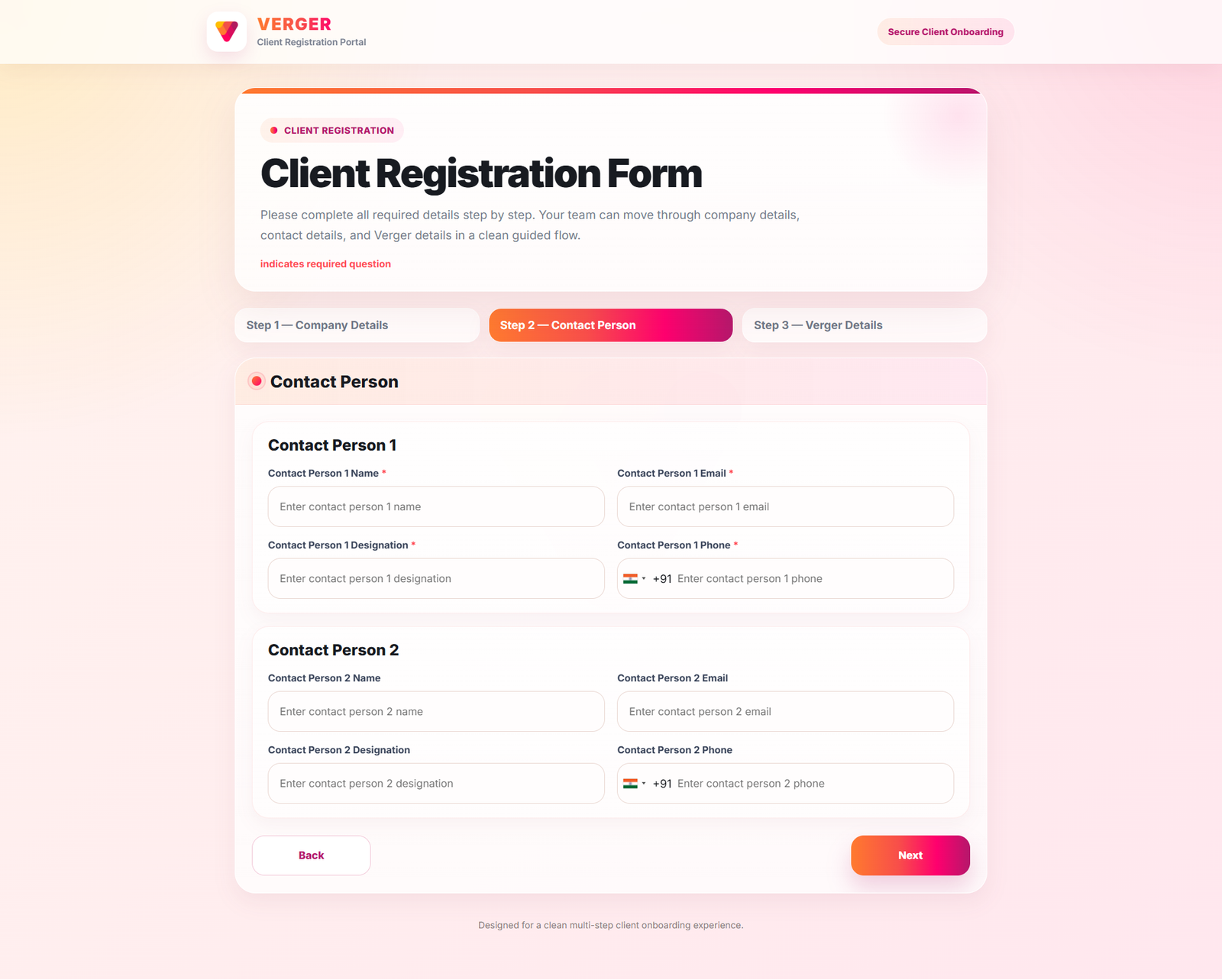 Contact Person Details